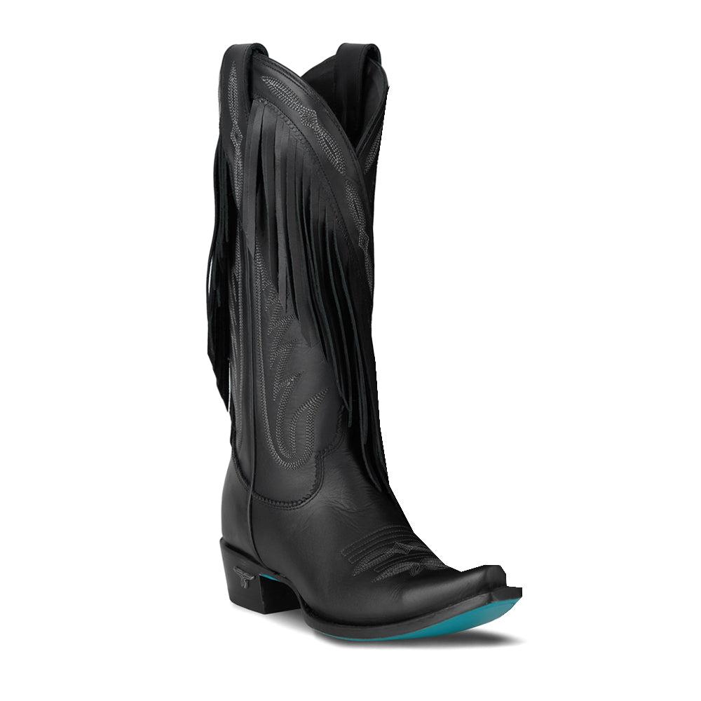 LANE Senita Falls Fringe Embroidered Snip Toe Cowboy Boots