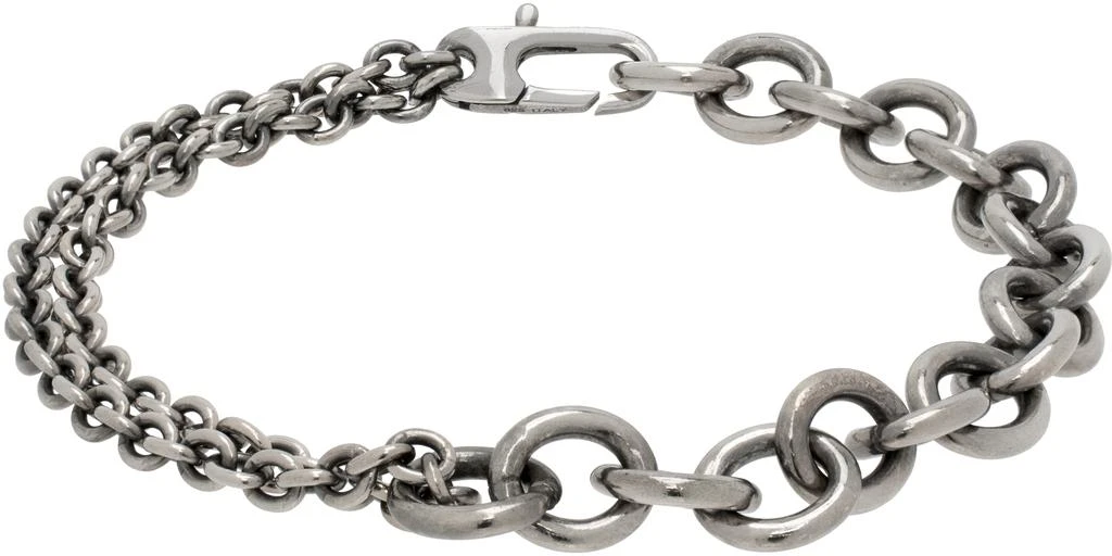 Title of Work Silver Mixed Cable Chain Bracelet 1