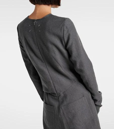 MAISON MARGIELA Gathered cotton and wool midi dress 6
