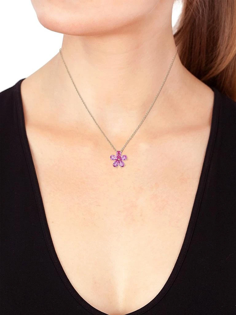 Saks Fifth Avenue Collection 14K Rose Gold 
Pink Sapphire Pendant Necklace 2
