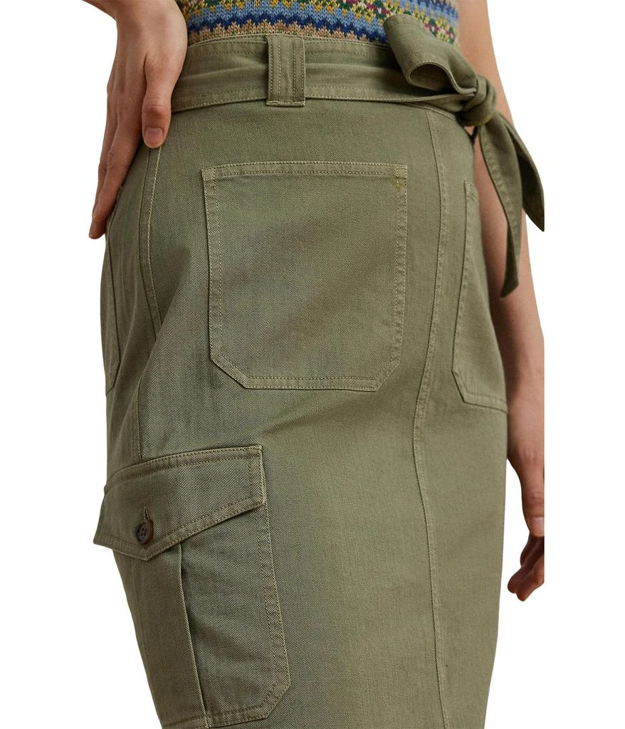 Ralph Lauren Belted Cotton Twill Pencil Skirt 3