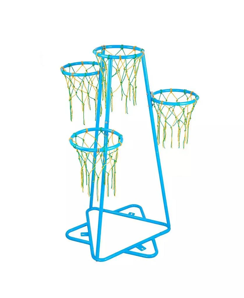 SUGIFT 4-Hoop Kids Basketball Set with Adjustable Height 
3 Balls