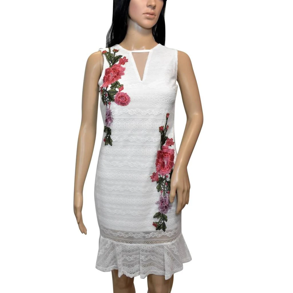 Bebe Bebe - FLORAL EMBROIDERED SLEEVELESS LACE DRESS 1