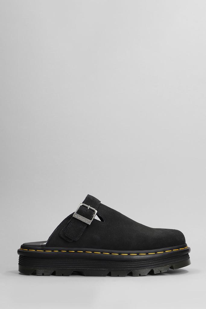 【送料&関税込】Dr. Martens Zebzag Mule Slipper-mule In Blac Dr. Martens Dr Martens ZebZag mule in black suede - Sandals