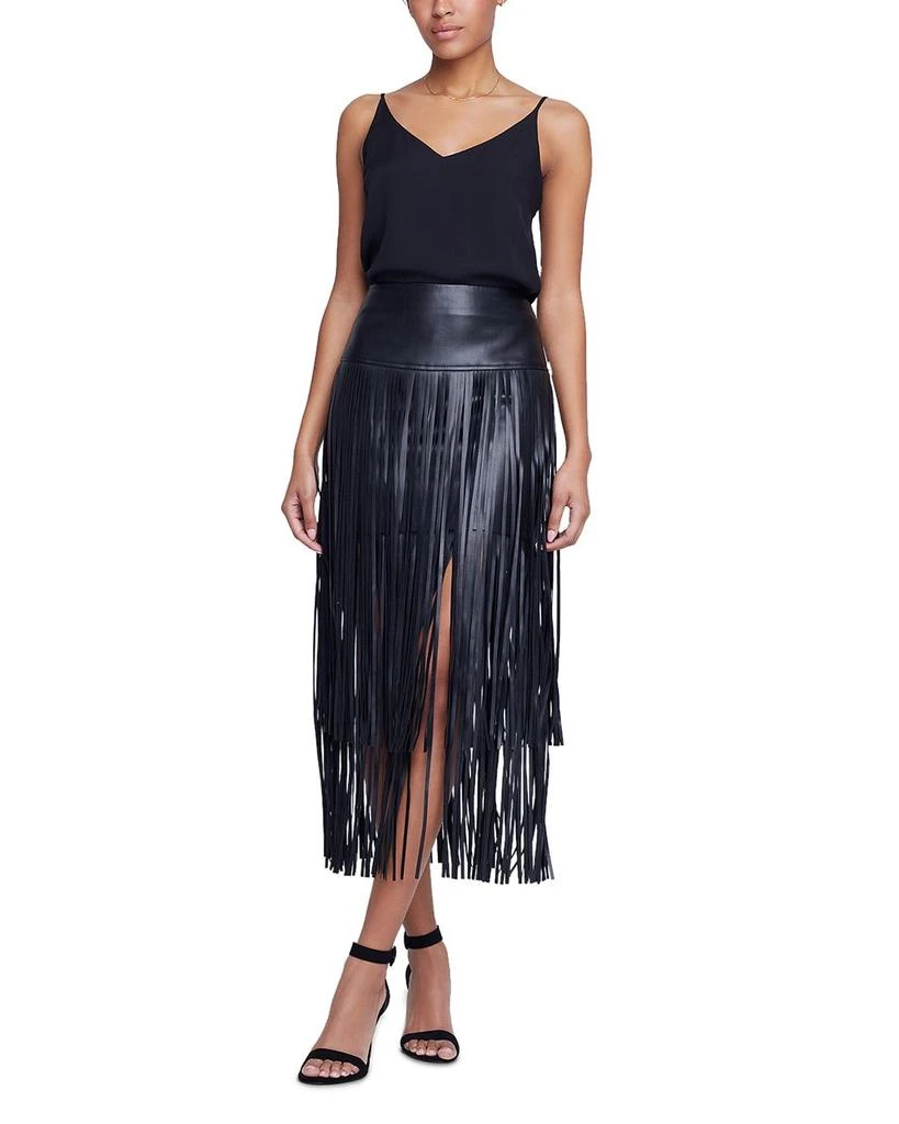 L'Agence Karolina Tiered Fringe Midi Skirt 4