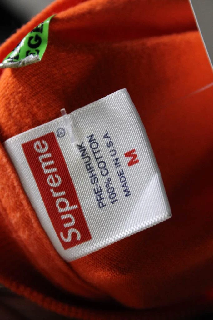 Supreme Mens Long Sleeve Crew Neck Logo Tee Shirt Orange Purple 4