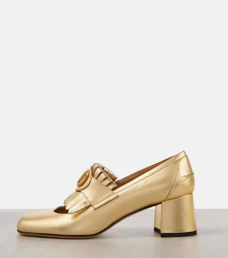 Valentino VLogo Signature fringed leather loafer pumps 5