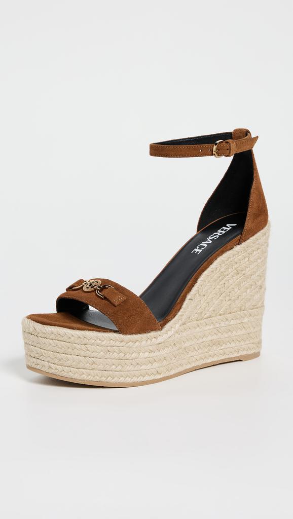 Versace Suede Leather Espadrille Wedges