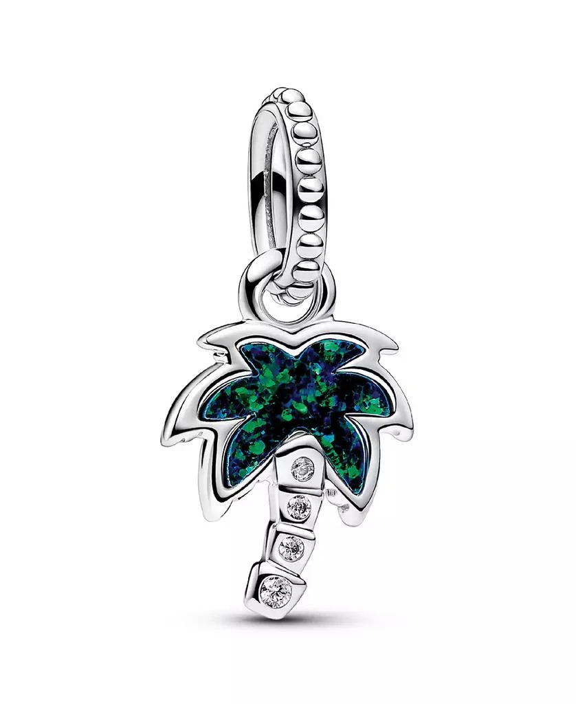 PANDORA Sterling Silver Opalescent Green Palm Tree Dangle Charm 1