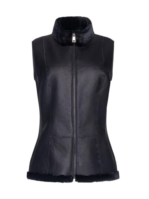WOLFIE FURS Made For Generations™ Ultralite Mock Turtleneck Shearling Zip Vest