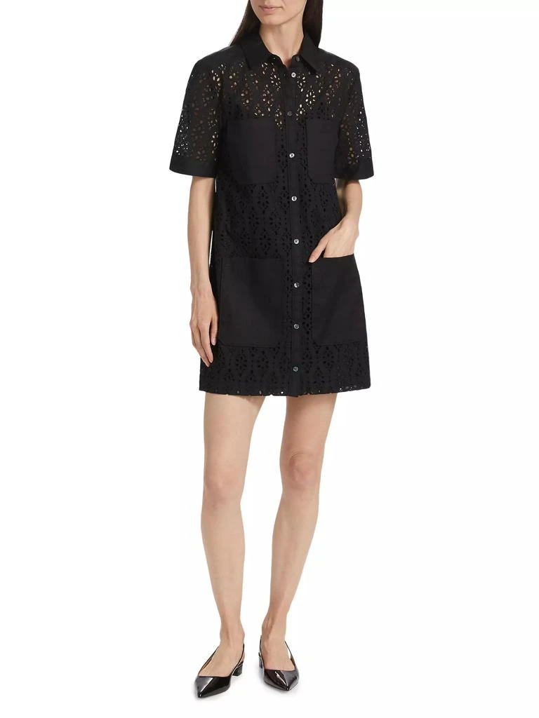 VERONICA BEARD Rafaela Eyelet Mini Shirtdress 2