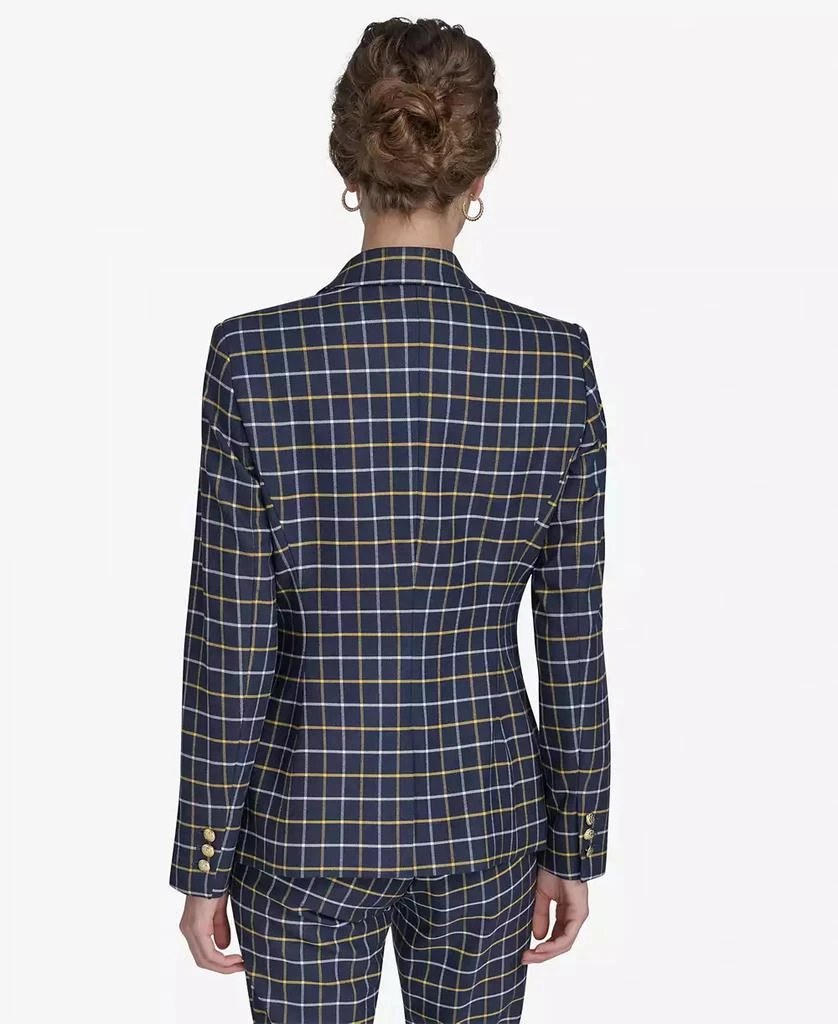 Tommy Hilfiger Women's Plaid-Print Slim-Fit Single-Button Blazer 2