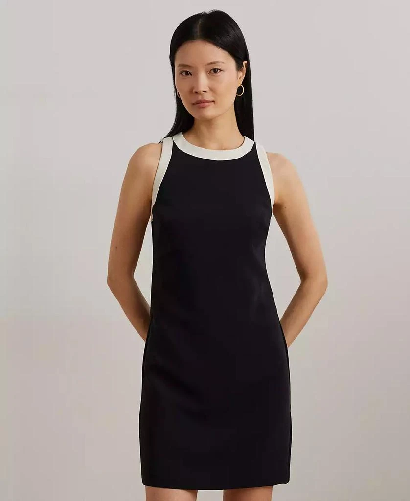 Ralph Lauren Women's  Two-Tone Crepe Sleeveless Shift Dress 3