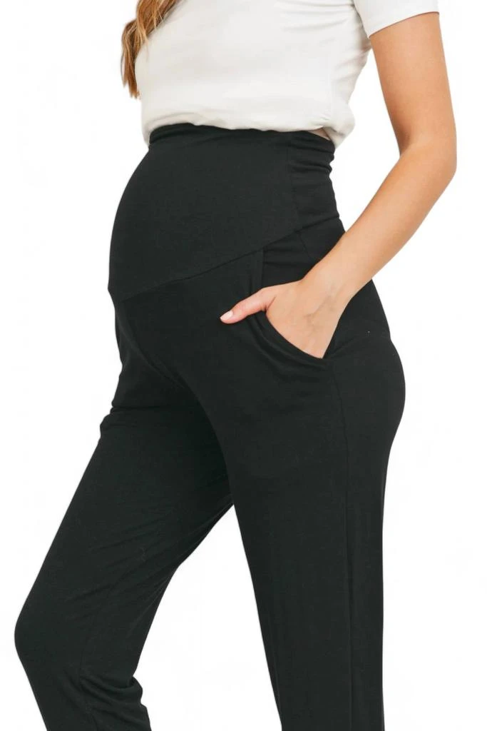 Hello Miz Rayon Modal Maternity Jogger Pants In Black 4