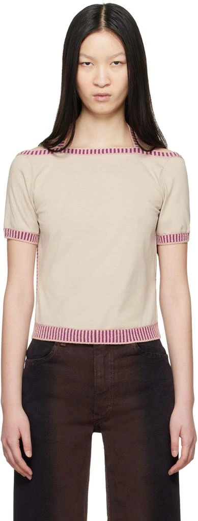 Eckhaus Latta Beige Edge T-Shirt 1
