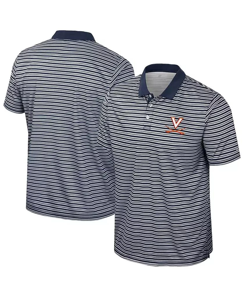 Colosseum Men's Navy Virginia Cavaliers Striped Polo Shirt 1