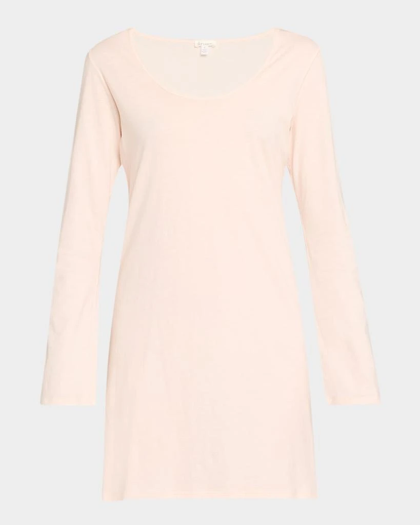 Skin Carmine Long-Sleeve Cotton Sleepshirt 1