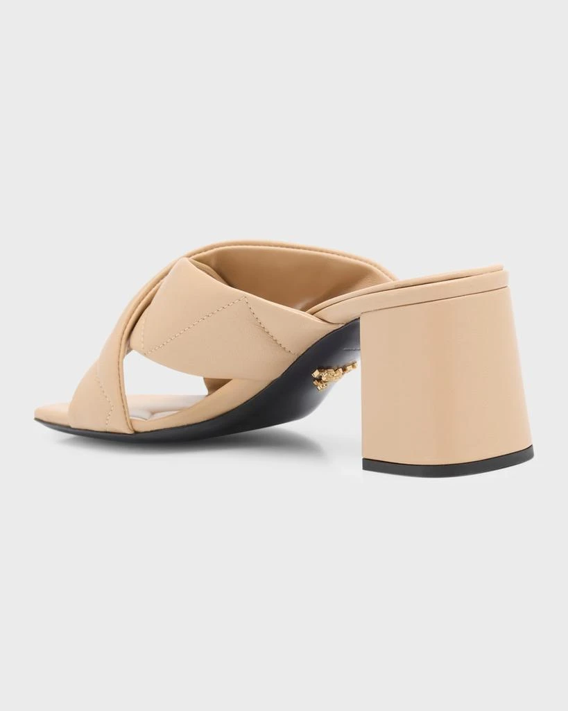 Prada Quilted Lambskin Crisscross Slide Sandals 3