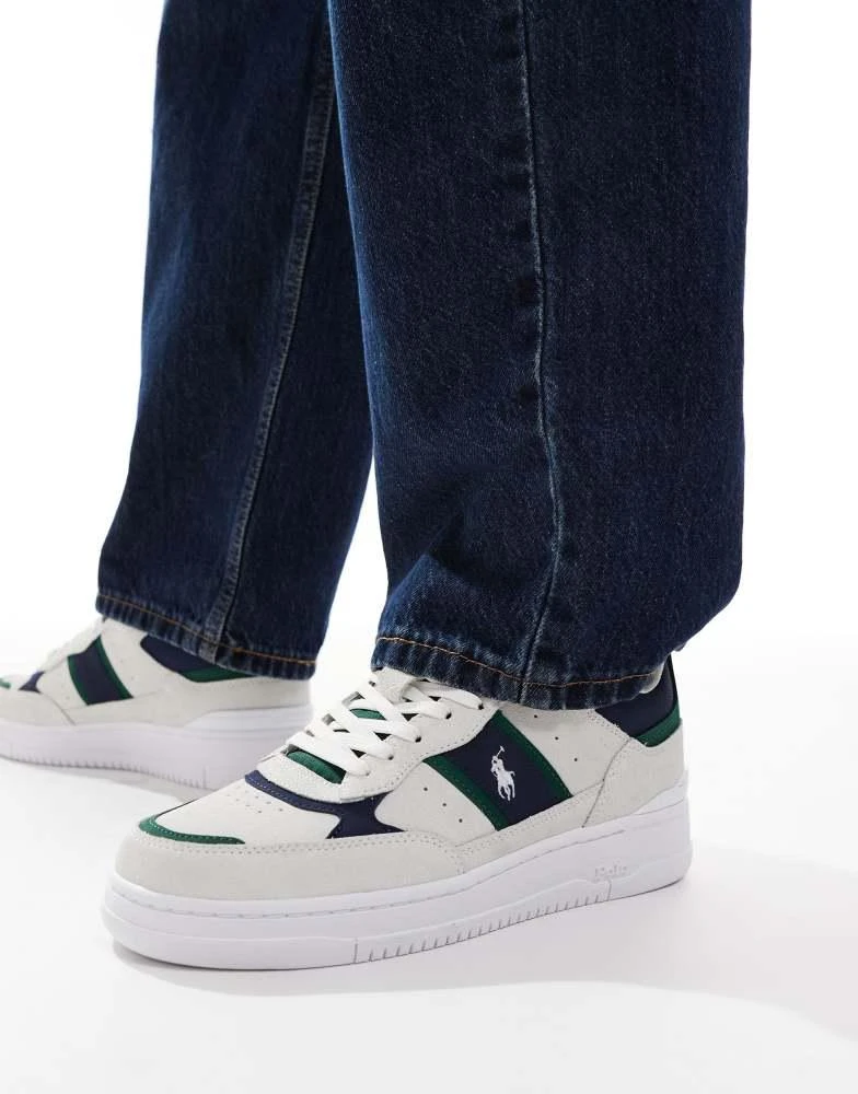 Ralph Lauren Polo Ralph Lauren Masters Sport 125 trainer in off white, green and blue 1