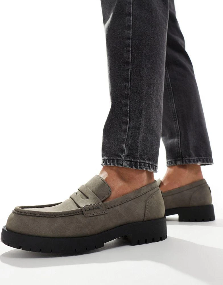 Pull&Bear Pull&Bear chunky ridged loafer in brown 1
