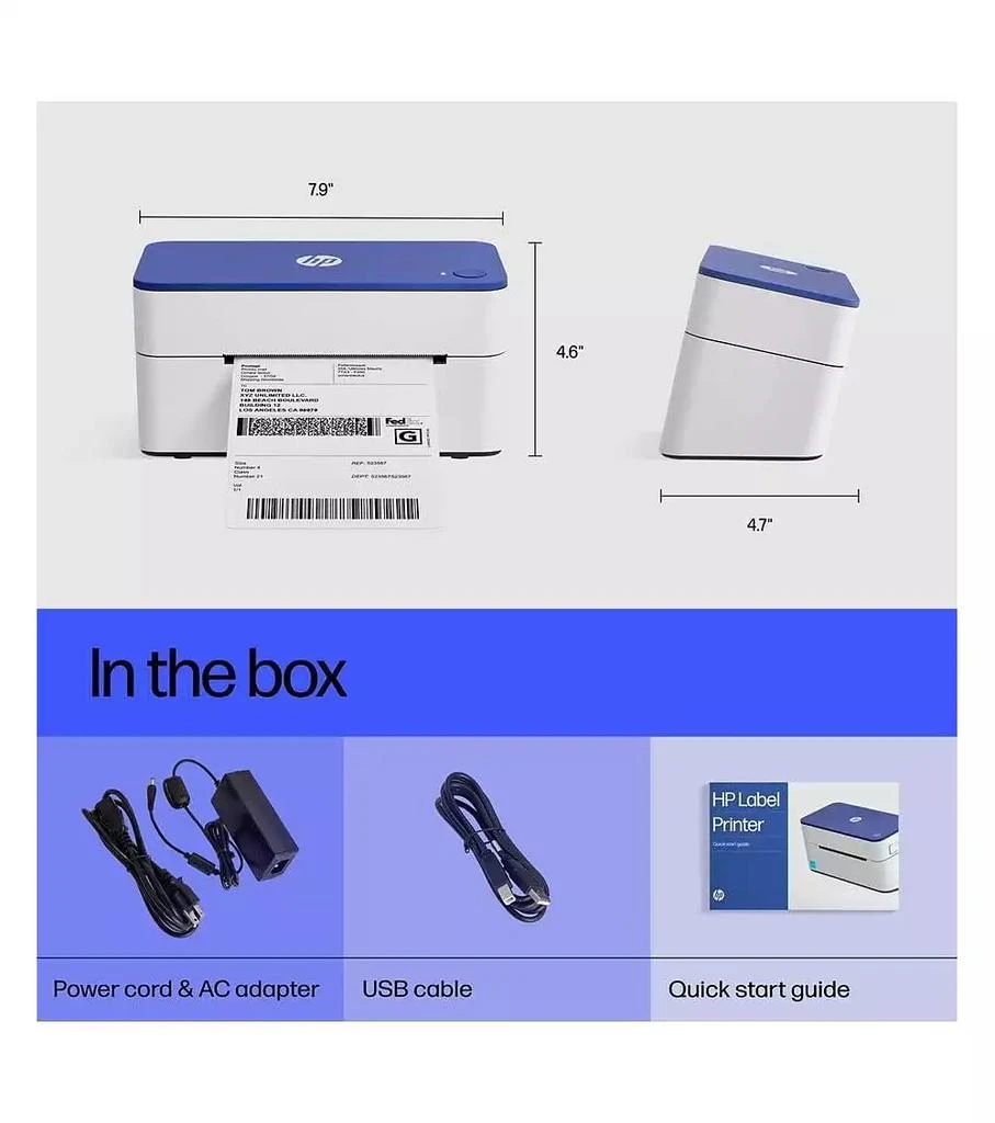 HP Direct Thermal Label Printer KE103 USB, Shipping, Barcode, & More 2