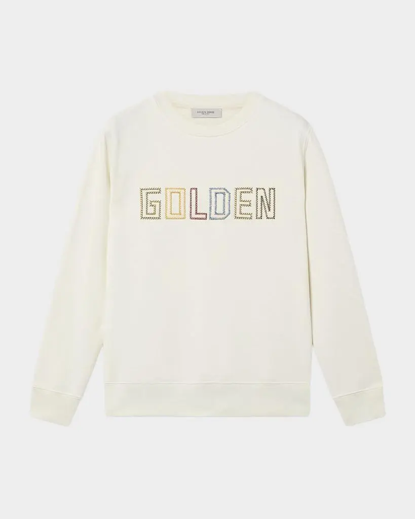 Golden Goose Kid's Golden Embroidered Sweatshirt, Size 6-12