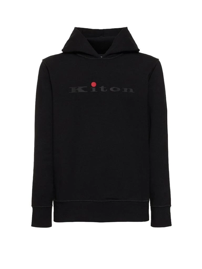 Kiton Kiton Logo Printed Hoodie 1