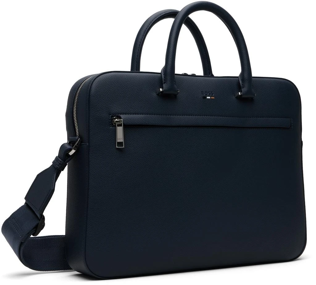 Hugo Boss Navy Logo-Embossed Faux-Leather Briefcase 2