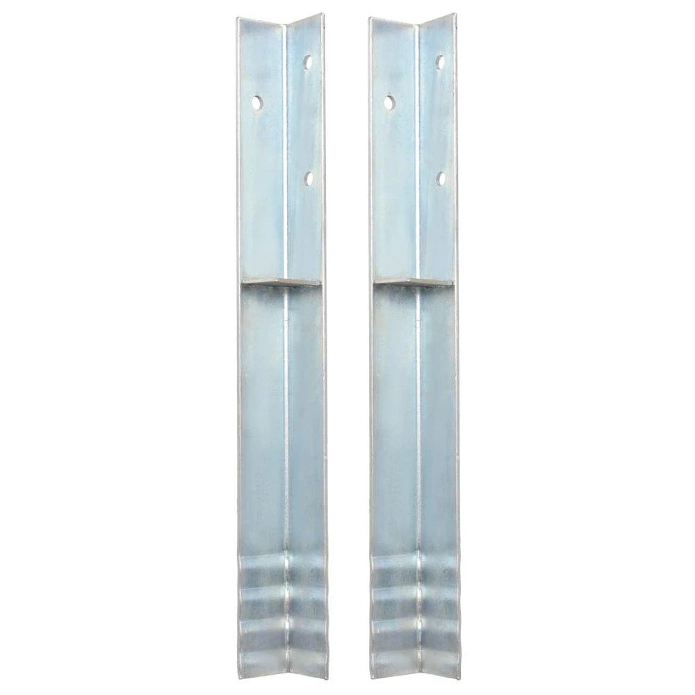 VidaXL L-shaped Ground Anchors 2 pcs Galvanised Steel 2"x2"x19.7", 142301 1