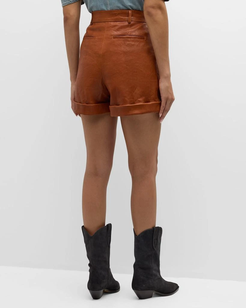 FRAME Pleated Leather Shorts 6