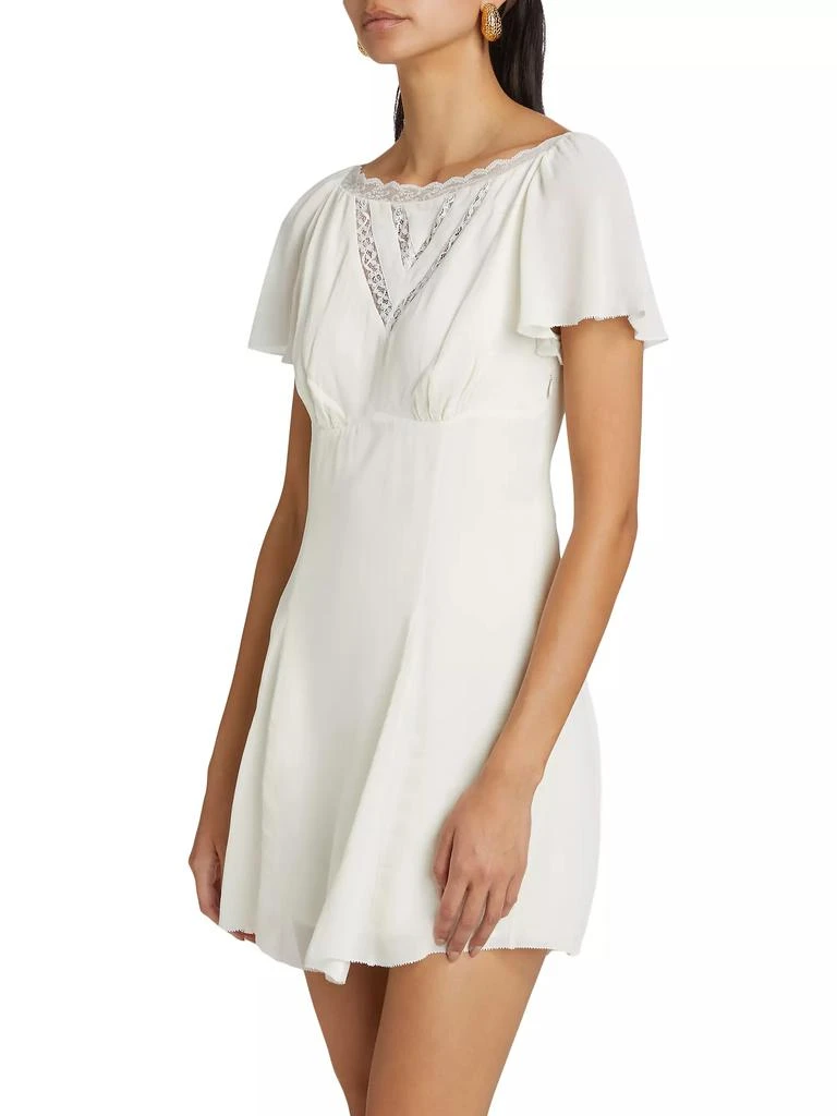 Reformation Malena Organic Cotton-Blend Flutter-Sleeve Minidress 4