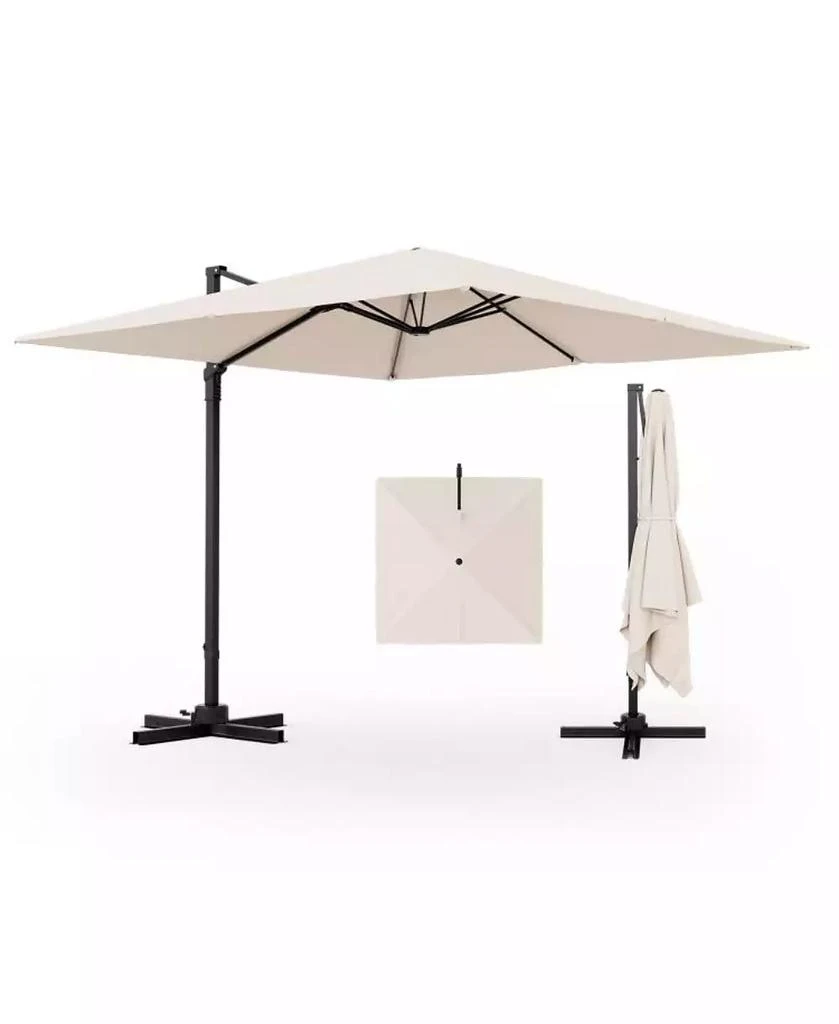 Mondawe 9.5 Feet Square Patio Cantilever Umbrella with 360Â° Rotation