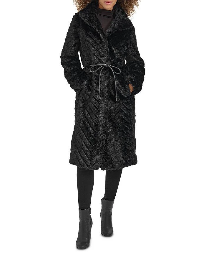 Kenneth Cole Grooved Faux Fur Coat 1