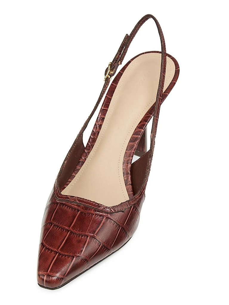 22élevé Croc-Embossed Leather Slingback Pumps 4