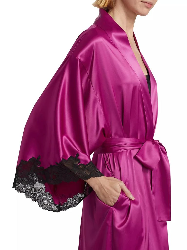 Natori Peony Glamour Lace-Trim Robe 6