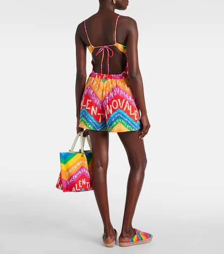 Valentino Logo high-rise silk shorts 3