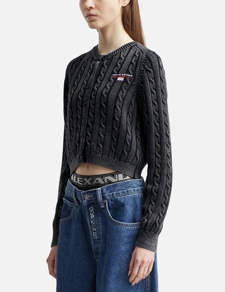 Alexander Wang Cable-Knit Cropped Cardigan