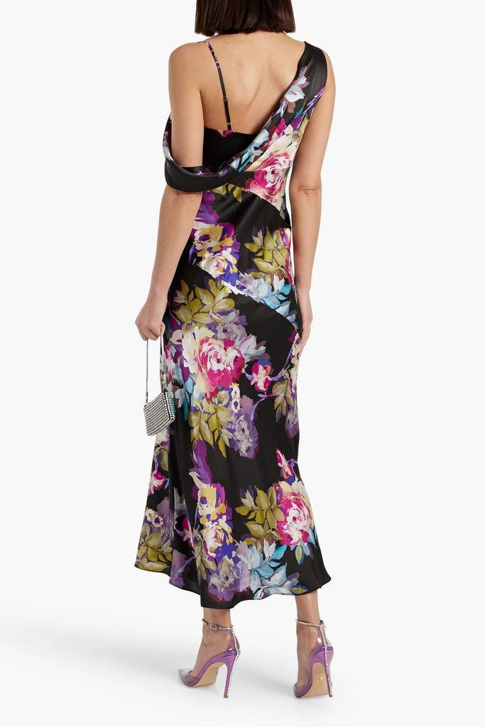 NICHOLAS Draped floral-print satin-crepe midi dress 3