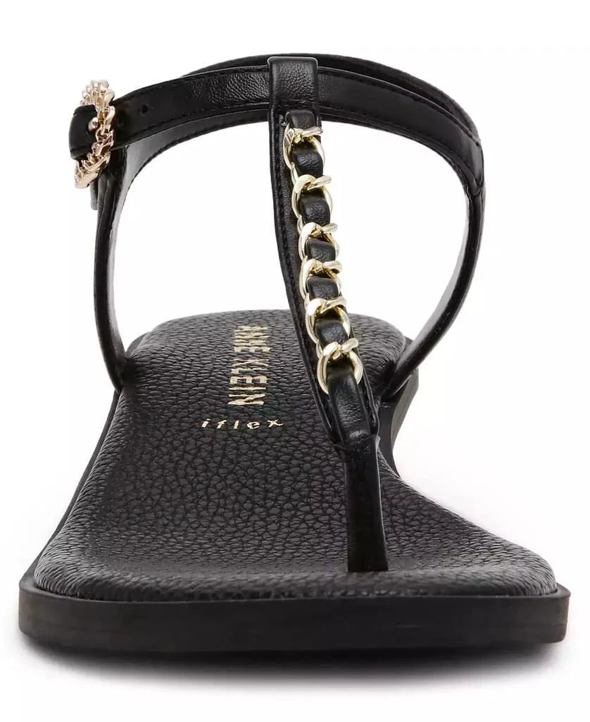 Anne Klein Women's Tessa T Strap Chain Block Heel Dress Sandals 6