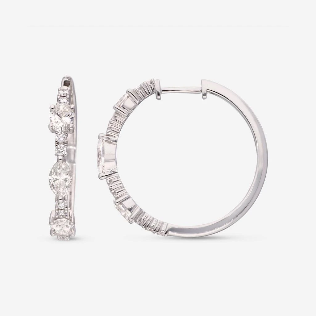 Ina Mar Ina Mar 14K White Gold, Diamond 1.81ct. twd. Hoop Earrings IMKGK25 3