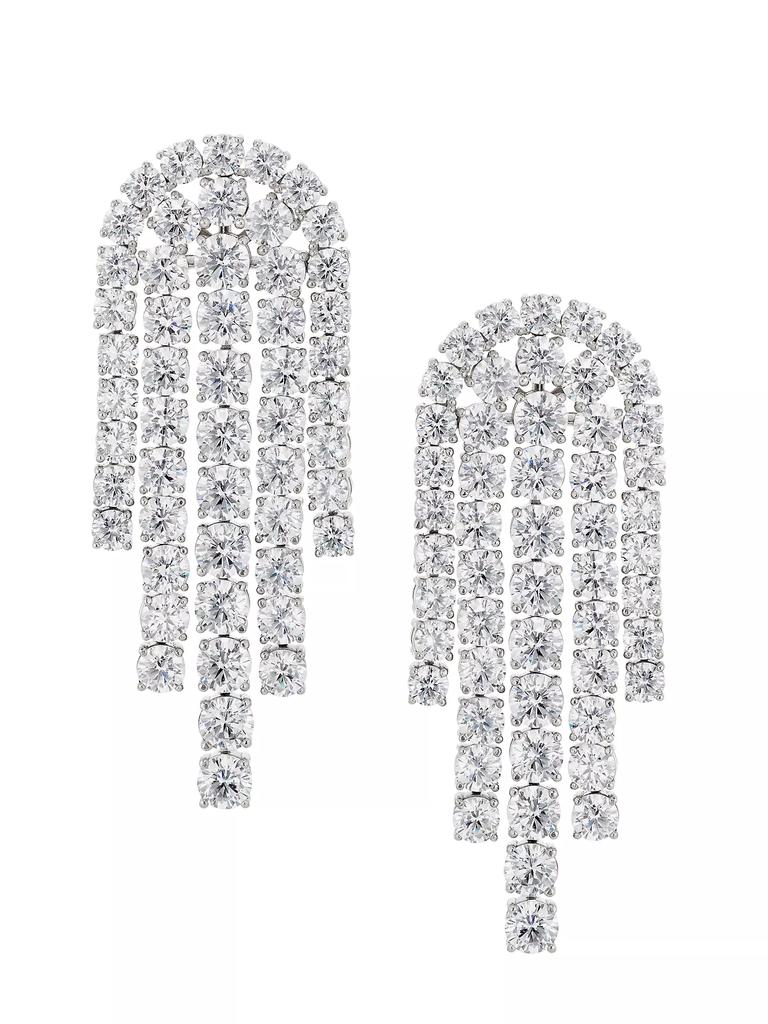 Adriana Orsini Bubbly Rhodium-Plated & Cubic Zirconia Tennis Chandelier Earrings