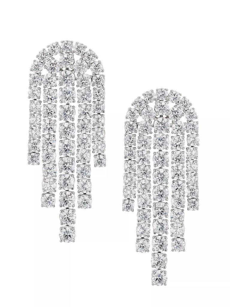 Adriana Orsini Bubbly Rhodium-Plated & Cubic Zirconia Tennis Chandelier Earrings 1