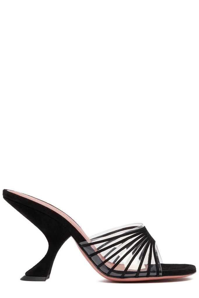 サンダル・ミュール AMINA MUADDI Black satin Camelia mules Amina Muaddi Black Satin Camelia Mules | italist
