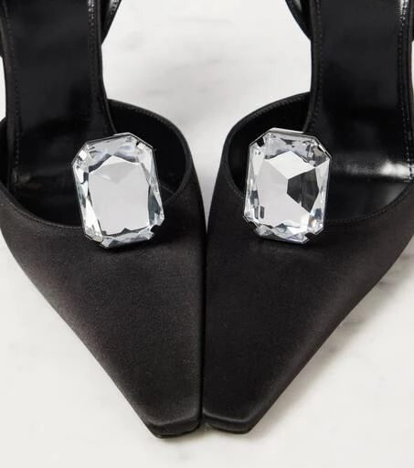 Yves Saint Laurent Harlow 110 satin crêpe slingback pumps 5