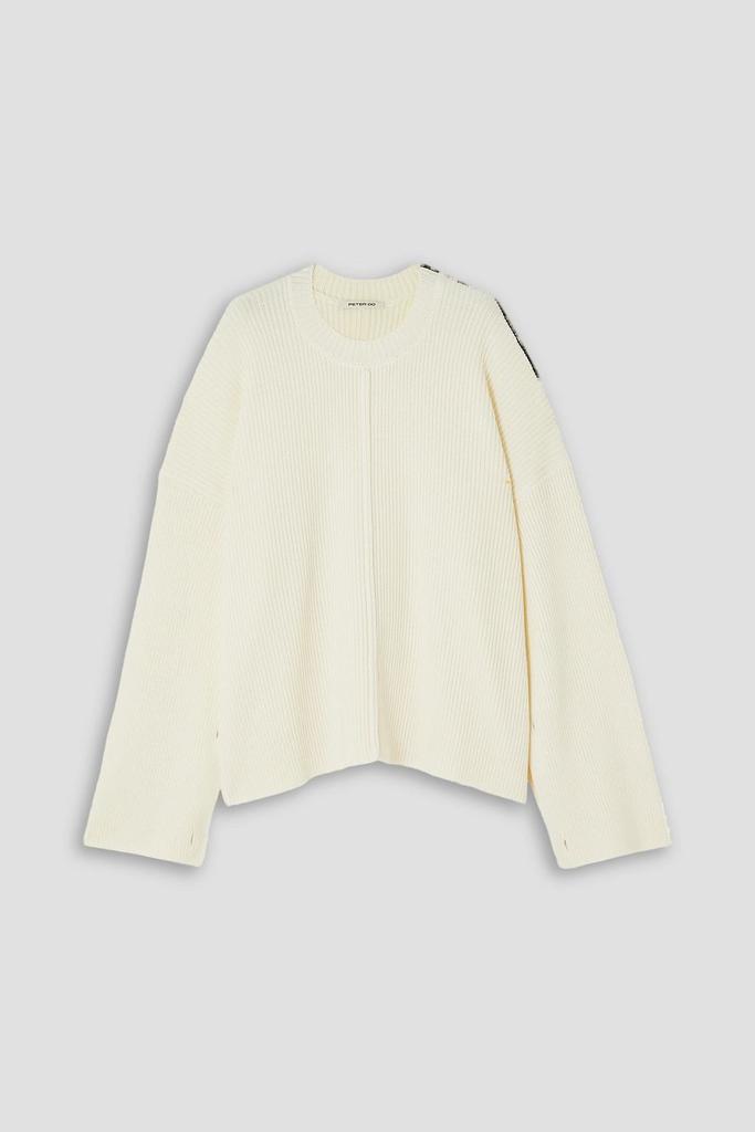 Peter Do Oversized button-embellished ribbed wool sweater