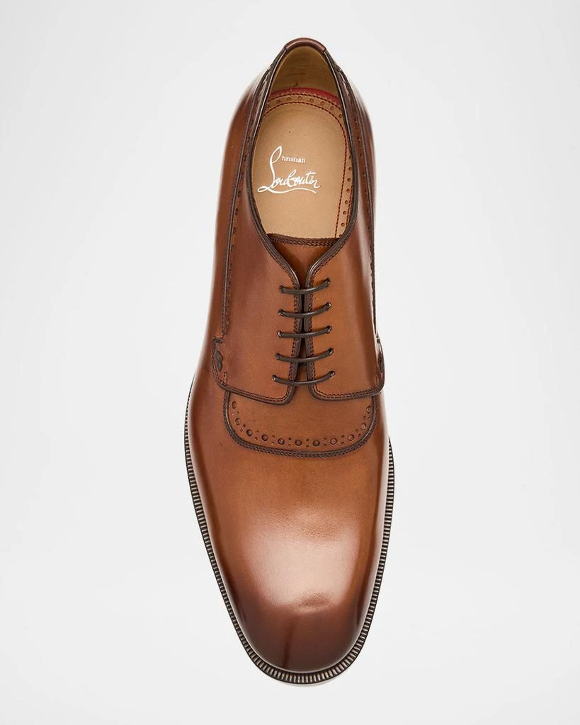 christian louboutin brown dress shoes CHRISTIAN LOUBOUTIN Size 12 Brown Perforated Leather Oxford Lace Up Shoes   Sui Generis Designer Consignment