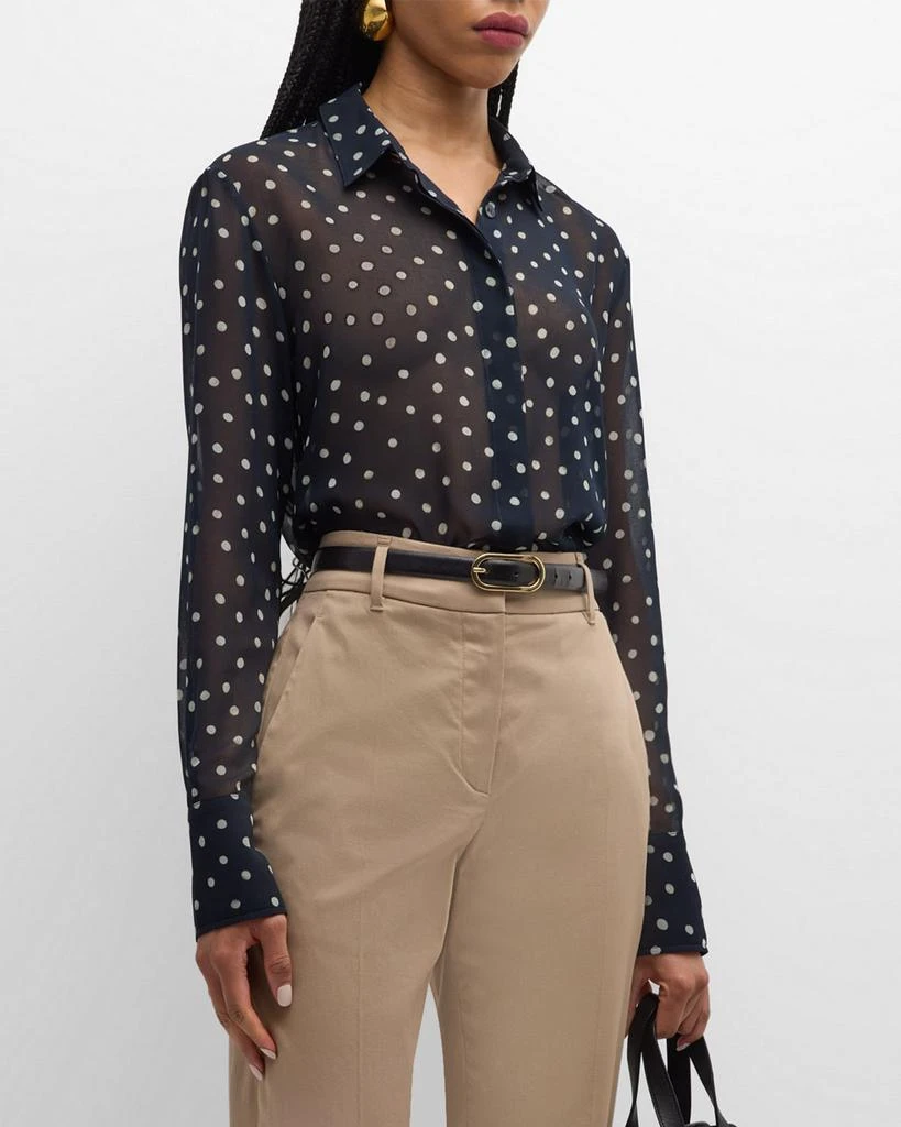 Altuzarra Chika Polka-Dot Sheer Button-Front Top 2