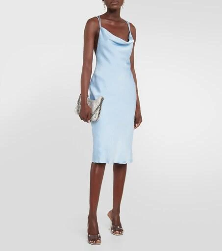 rotate satin midi dress Satin Maxi Dress Black