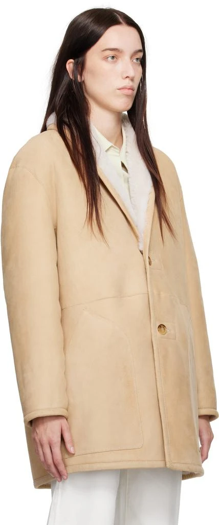 Calvin Klein Beige Halo Shearling Coat 4