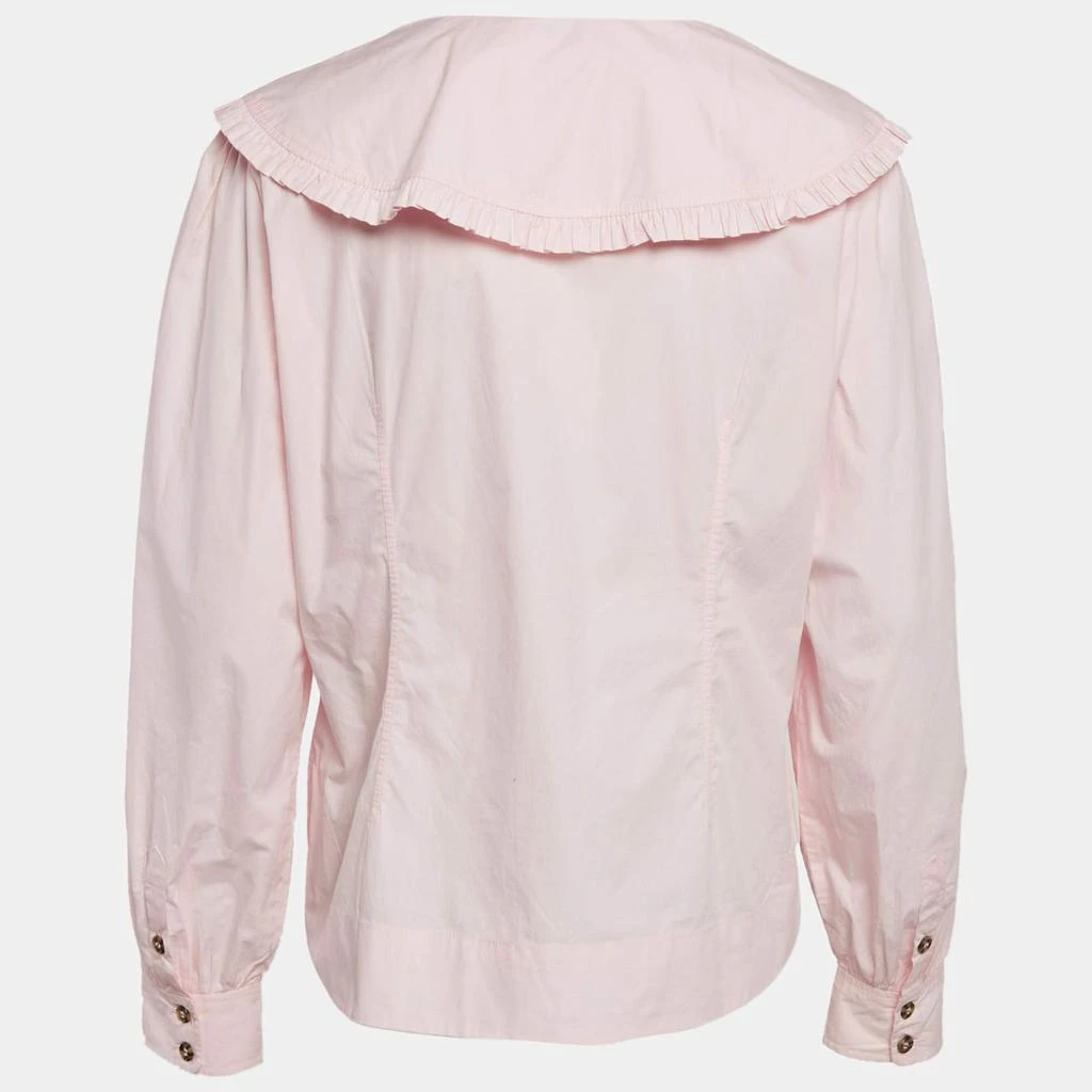 Ganni Ganni Pink Cotton Ruffled Platter Collar Shirt XL 2